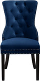 Nikki Plush Upholstered Contemporary Dining Chair Set - Stylish Chrome Nailheads and Espresso Legs