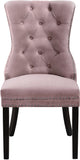 Nikki Plush Upholstered Contemporary Dining Chair Set - Stylish Chrome Nailheads and Espresso Legs
