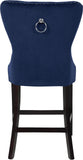 Nikki Luxurious Black Velvet Counter Stool Set of 2 - Tufted Design with Chrome Nailheads & Sturdy Legs