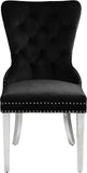 Carmen Contemporary Dining Chair Set - Luxurious Upholstery, Stylish Chrome Legs & Tufted Design