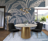 Owen Contemporary Dining Chair Set - Stylish Velvet Upholstery with Elegant Gold Legs and Handle
