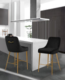Owen Contemporary Stool Set – Elegant Design with Polished Gold Legs and Matching Handle for Comfort