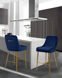 Owen Contemporary Stool Set – Elegant Design with Polished Gold Legs and Matching Handle for Comfort