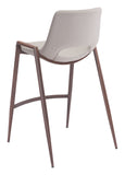Desi Counter Stool (Set of 2) Beige & Walnut