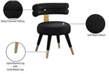 Fitzroy Velvet Dining Chair Set - Luxurious Contemporary Design with Gold-Capped Legs for Elegance