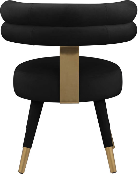 Fitzroy Velvet Dining Chair Set - Luxurious Contemporary Design with Gold-Capped Legs for Elegance