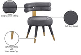 Fitzroy Velvet Dining Chair Set - Luxurious Contemporary Design with Gold-Capped Legs for Elegance
