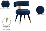 Fitzroy Velvet Dining Chair Set - Luxurious Contemporary Design with Gold-Capped Legs for Elegance