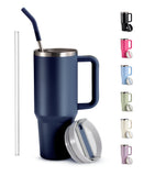 Kook 40 oz Stainless Steel Tumbler, Straw & Handle