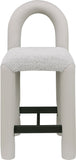 Amari - Vegan Leather and Boucle Fabric Stool