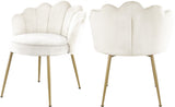 Claire Velvet Dining Chair Set - Luxurious Plush Upholstery with Brushed Gold Legs for Elegance