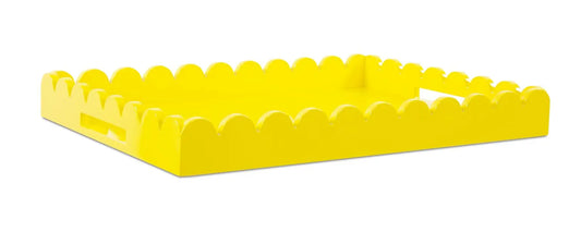 Rectangular Scalloped Riviera Tray - Yellow
