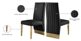 Porsha Contemporary Dining Chair Set of 2 - Luxurious Design with Gold Legs and Tufted Elegance