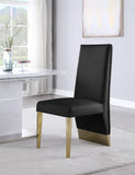 Porsha Contemporary Dining Chair Set of 2 - Luxurious Design with Gold Legs and Tufted Elegance