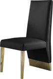 Porsha Contemporary Dining Chair Set of 2 - Luxurious Design with Gold Legs and Tufted Elegance