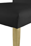 Porsha Contemporary Dining Chair Set of 2 - Luxurious Design with Gold Legs and Tufted Elegance
