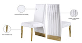 Porsha Contemporary Dining Chair Set of 2 - Luxurious Design with Gold Legs and Tufted Elegance