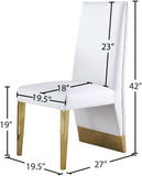 Porsha Contemporary Dining Chair Set of 2 - Luxurious Design with Gold Legs and Tufted Elegance