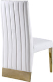 Porsha Contemporary Dining Chair Set of 2 - Luxurious Design with Gold Legs and Tufted Elegance