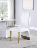 Porsha Contemporary Dining Chair Set of 2 - Luxurious Design with Gold Legs and Tufted Elegance