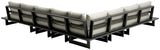Maldives - 6 Piece Water Resistant Outdoor Patio Modular Sectional With Gray Base