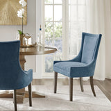 [Set of 2] Armless Ultra Upholstered Dining Chairs, Blue *