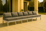 Nizuc - Outdoor Patio 6 Seat Armless Modular Sofa With White Frame