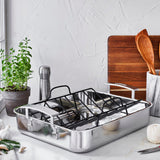 Demeyere Industry 5-Ply Stainless Steel 15.7 X 13.3-inch Roasting Pan