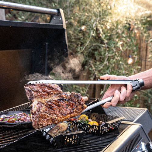 ZWILLING BBQ+ 16 inch Triple Rivet Stainless Steel Locking Grill Tongs