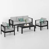 4 Pcs Aluminum Patio Furniture Set, Outdoor Conversation Set