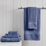 Organic All-Natural 6-Piece Bathroom Towel Set, Blue