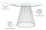 Gio Round Glass Dining Table - Chic Contemporary Design with Polished Chrome Base for Stylish Spaces