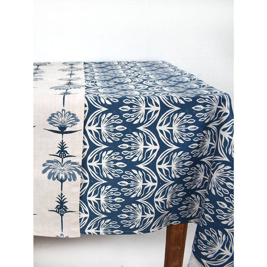 French Home Botanical 59" X 78" Tablecloth - Indigo