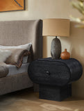 Harlow Art Deco Night Stand with Rich Finish, Solid Wood, and Unique Grain Design for Elegant Spaces