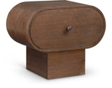 Harlow Art Deco Night Stand with Rich Finish, Solid Wood, and Unique Grain Design for Elegant Spaces