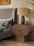 Harlow Art Deco Night Stand with Rich Finish, Solid Wood, and Unique Grain Design for Elegant Spaces