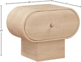Harlow Art Deco Night Stand with Rich Finish, Solid Wood, and Unique Grain Design for Elegant Spaces