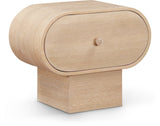 Harlow Art Deco Night Stand with Rich Finish, Solid Wood, and Unique Grain Design for Elegant Spaces