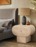 Harlow Art Deco Night Stand with Rich Finish, Solid Wood, and Unique Grain Design for Elegant Spaces