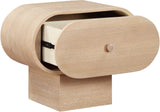 Harlow Art Deco Night Stand with Rich Finish, Solid Wood, and Unique Grain Design for Elegant Spaces