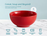 Kook Ceramic Cereal Bowls, 20 oz, Set of 6