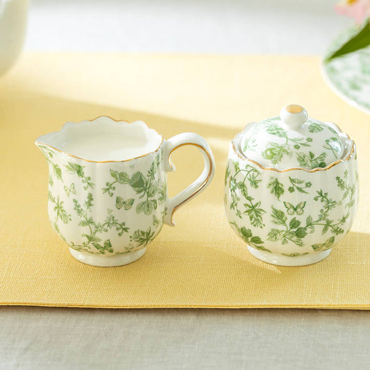Grace Teaware Greeny Garden Sugar & Creamer Set