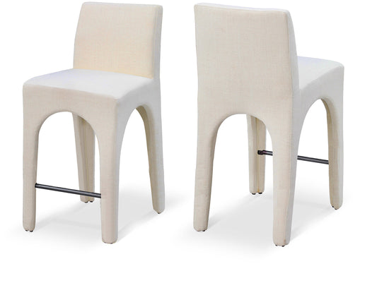 Gramercy Stool - Stylish Art Deco Bar Stool with Comfortable Upholstery and Footrail for Home Bars