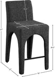 Gramercy Stool - Stylish Art Deco Bar Stool with Comfortable Upholstery and Footrail for Home Bars