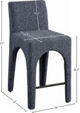 Gramercy Stool - Stylish Art Deco Bar Stool with Comfortable Upholstery and Footrail for Home Bars