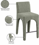Gramercy Stool - Stylish Art Deco Bar Stool with Comfortable Upholstery and Footrail for Home Bars