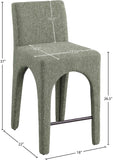 Gramercy Stool - Stylish Art Deco Bar Stool with Comfortable Upholstery and Footrail for Home Bars