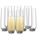 Kook Stemless Champagne Flutes, 9.4 oz, Set of 8