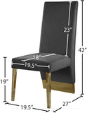 Porsha Luxe Velvet Dining Chairs - Elegant Channel Tufted Design with Stylish Gold Legs - Set of 2