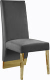 Porsha Luxe Velvet Dining Chairs - Elegant Channel Tufted Design with Stylish Gold Legs - Set of 2